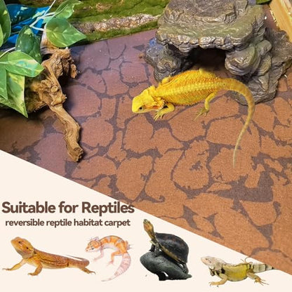 BNOSDM 2 PCS Reptile Carpet Mat Terrarium Liner Bedding Reptile Cage Mat Supplies for Tortoise Lizard Leopard Gecko Snake Chameleon 39.4" x 19.7" - size: XL（2PCS）：39.4 x 19.7 IN