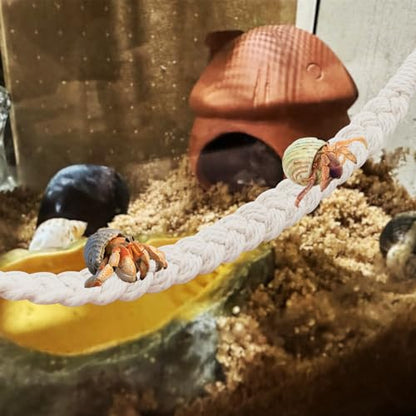 kathson 2 PCS 26 Inches Hermit Crab Climbing Toys,Reptile Vines Toy Hermit Crab Rope Ladder Bendable Hermit Crab Supplies Tank Terrarium Accessories for Hermit Crabs Lizards Leopard Geckos - color: 【Color：White】