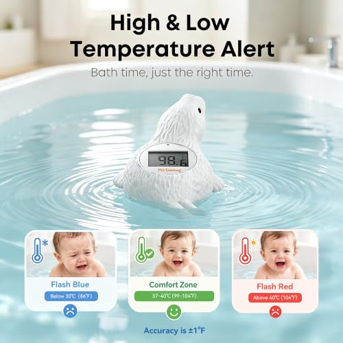 Doli Yearning Baby Bath Thermometer Baby Safety Water Thermometer for Kids | ±1℉ Accuracy; Long Battery Life; BPA-Free; Rapid Response - color: White