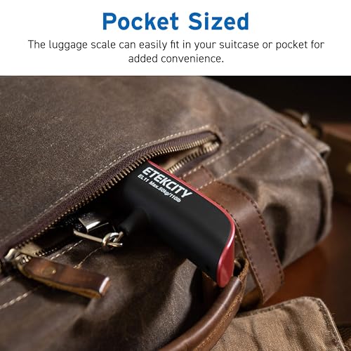 Etekcity Luggage Scale, Digital Weight Scales for Travel Accessories Essentials Suitcases , Portable Handheld Scale with Temperature Sensor, Rubber Paint, 110 Pounds, Battery Included | Travel Essentials, Air Travel, Suitcase, Hanging Hook, Rubber Grip, B