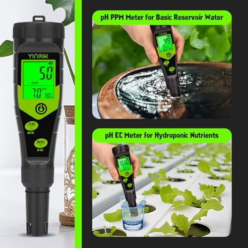 Pool Salt Tester, Digital pH TDS EC Salinity Meter with Calibration Liquid | Real-Time pH & TDS/EC/SALT Display, Ideal for Saltwater Pools, Aquariums, Hot Tubs, Spas, Hydroponics, Brewing & Pickling