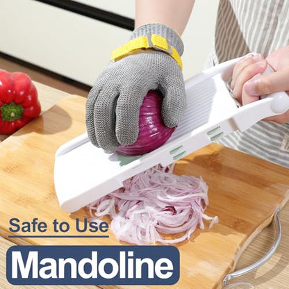 Dowellife Comfortable ANSI A9 Cut Resistant Glove Food Grade, Mesh Metal Kithcen Glove for Chef Oyster Shucking Mandoline Knife Butcher Meat Cutting - size: Medium (Pack of 12)