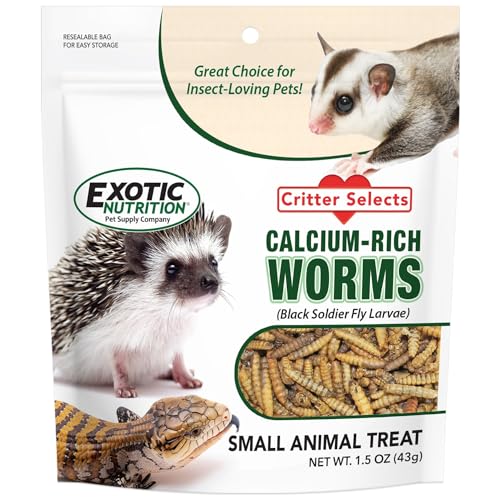 Exotic Nutrition Dried Black Soldier Fly Larvae (1.5 oz.) - High-Calcium Insect Treat - Chickens, Wild Birds, Hedgehogs, Bluebirds, Reptiles, Sugar Gliders, Opossums, Skunks, Lizards, Fish - size: 1.5 Ounce (Pack of 1)