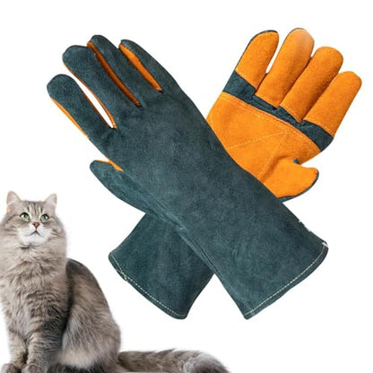 suade Gauntlet Protectors - Animal Handling Gloves, High Temperature Oven Grill Stove Shield, Cut Resistant Accessory Case - color: A