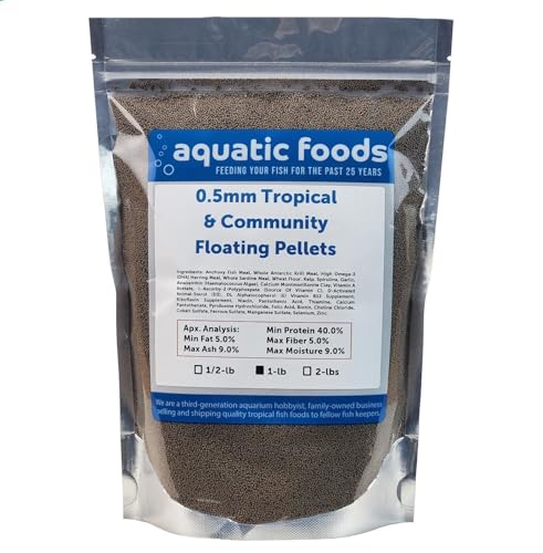 0.5mm - 1/64" Tropical & Community Fish Floating Micro Pellets-WL... 1-lb | 0.5mm - 1/64" Floating Micro Pellets for Tropical & Community Fish, Tetras, Guppies, Angel Fish, Small Cichlids, Goldfish - size: 1 Pound (Pack of 1)