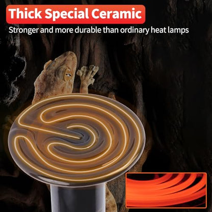 LUCKY HERP Reptile Heat Lamp - 100W Ceramic Heat Emitter Reptile Heat Lamp Bulbs (1 Pack), No Light Ceramic Heat Bulb, Heat Lamp for Reptiles Amphibian Chicken Pet Brooder Coop Lizard Turtle - color: Ceramic Heat Emitter, size: 100W 1-Pack