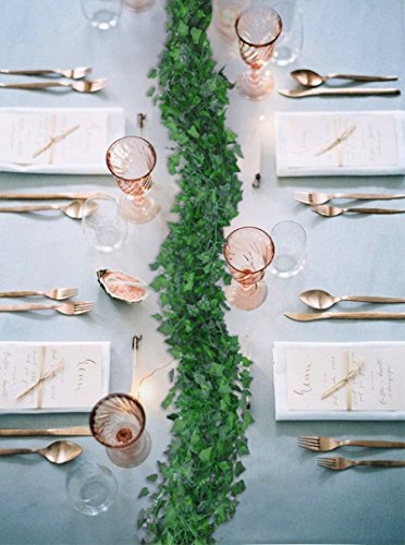 84 Feet 12 Strands Artificial Ivy Leaf Plants Vine Hanging Garland Fake Foliage Flowers Home Kitchen Garden Office Wedding Wall Decor, Green - size: 84 Feet