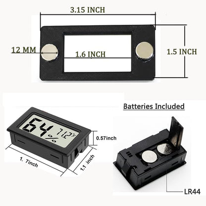 2 Pcs Magnetic Reptile Thermometer and Humidity Gauge Temperature and Humidity Monitor for Jumping Spider and Reptile Tank Mini Digital Hygrometer(Rectangular) - color: Rectangular