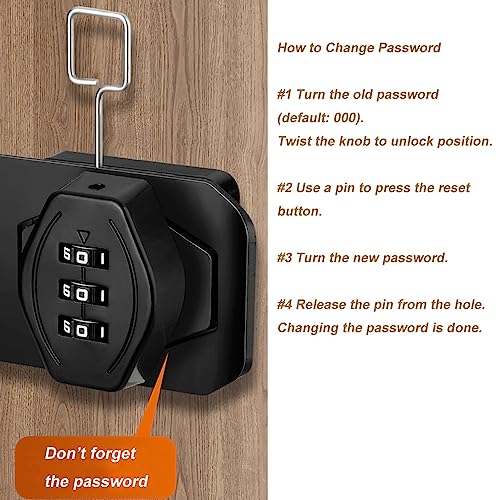 Cabinet Lock Keyless 3-Digit Password Combination Code Hasp Latch Lock Twist Knob Wooden Drawer Cupboard (Black, 3 inch) - color: Black, size: 3 Inch
