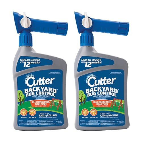 Cutter Backyard Bug Control Spray Concentrate (2 Pack), Kills Mosquitoes, Fleas & Listed Ants, 32 fl Ounce | Kills Mosquitoes, Fleas & Other Listed Insects, For Lawns, Shrubs, & More, Controls up to 12 Weeks, Treats up to 5,000 Sq.Ft. - size: 2 Pack, styl