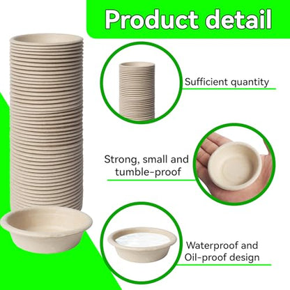 Klmnop 300 Pack 1oz Paper Gecko Food Cups, Reptile Feeding Dish, Food Bowl Ledge Accessories for Crested Gecko Reptiles Pets(Natural)