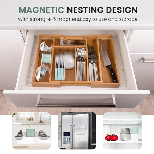 HOUJIP Magnetic Measuring Cups and Spoons Set-304 Stainless Steel,Mint | Double Measurement Markings,BPA-Free,Set of 16 with Leveler for Measuring Dry and Liquid Ingredients - color: Mint