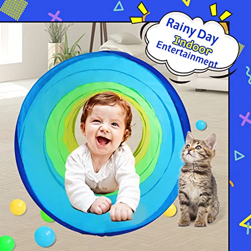 PigPigPen Kids Tunnel for Toddlers,Pop Up Play Tunnel Tent for Babies or Dogs, Indoor & Outdoor Toys for Kids Backyard Playset (Yellow,Green,Blue Play Tent) - style: Yellow,green,blue play tent