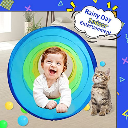 PigPigPen Kids Tunnel for Toddlers,Pop Up Play Tunnel Tent for Babies or Dogs, Indoor & Outdoor Toys for Kids Backyard Playset (Yellow,Green,Blue Play Tent) - style: Yellow,green,blue play tent