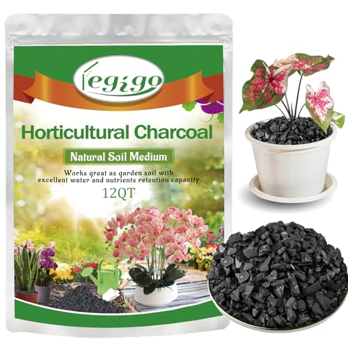 12QT All Natural Horticultural Charcoal- Activated Hardwood Plant Charcoal for Soil Amendment, Conditioning Bonsai Soil, Succulent, Terrarium Supplies, Indoor Plant Potting Soil - color: 12 QT
