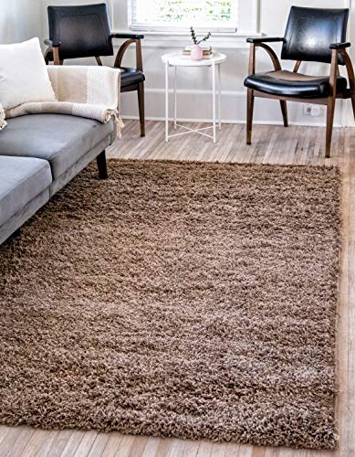 Unique Loom Solid Shag Collection Area Rug (1' Square, Sandy Brown) - color: Sandy Brown, size: 1' x 1' (Square)