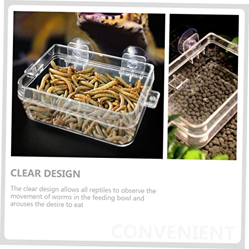 Crested Gecko Food Dish Escape Feeder Suction Cup for Reptile Habitat Accessories
