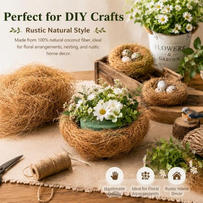 Sukh 2PCS Coconut Fiber for Bird Nest - Bird Nest Bedding for Hummingbird Finch | Coconut Bird Nest Finch Coconut Fiber Loose Bedding Substrate for Laying Eggs, Resting Materials for Birds, Hummingbird Parak