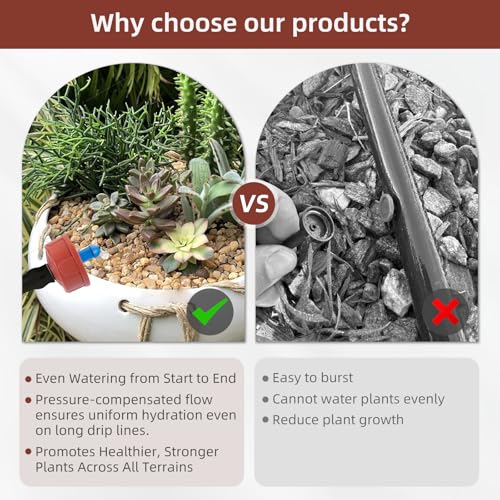 60PCS 0.5 GPH Pressure Compensating Drip Irrigation Spot Watering Drippers/Emitters, Self-Cleaning Constant Flow Drip Irrigation Emitters Heads Irrigation Drippers Parts for Drip Irrigation System - color: 60PCS, size: 0.5 GPH