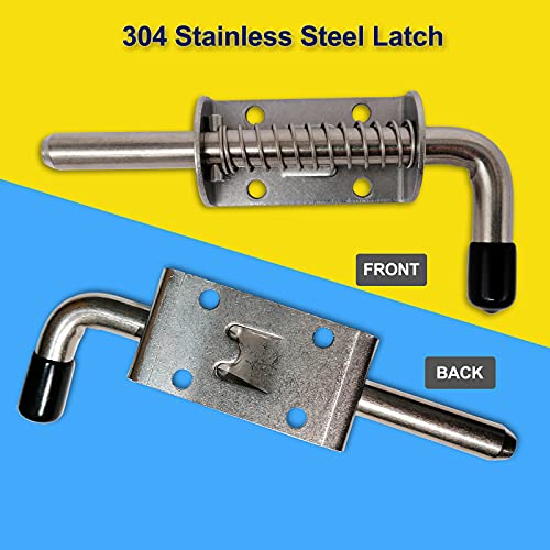 6 Pack 304 Steel 5 Inch（128MM） Spring Pin Latch Lock Pin Suitable for Doors，Utility Trailer Gate，Cabinets and etc.
