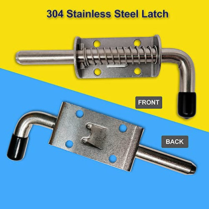 6 Pack 304 Steel 5 Inch（128MM） Spring Pin Latch Lock Pin Suitable for Doors，Utility Trailer Gate，Cabinets and etc.