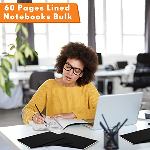 100 Pcs Journals Notebooks Bulk - Kraft Softcover A5 Small Notebooks 5.5 Inch x 8.3 Inch Notepads with 60 Page 30 Sheet for Writing Sketch Travel Office Supplies(Black,Unlined) - color: Black, style: Unlined