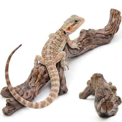 Pet climbing simulated tree branches, natural wood texture resin decoration, glass tank tree trunk decoration, suitable for bearded dragon lizards, geckos, frogs, chameleons, spiders, etc