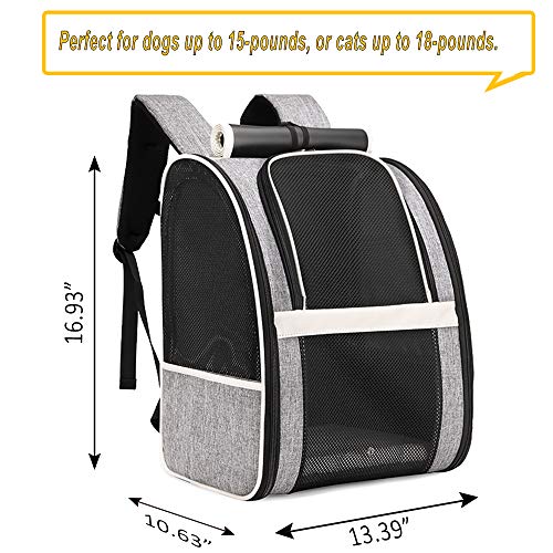 Texsens Innovative Traveler Bubble Backpack Pet Carriers for Cats and Dogs - color: Upgraded-Black