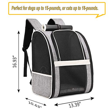 Texsens Innovative Traveler Bubble Backpack Pet Carriers for Cats and Dogs - color: Upgraded-Black