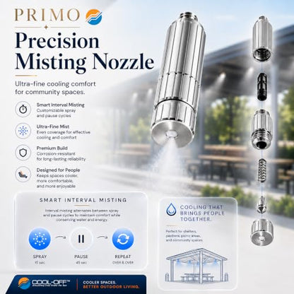 40’ High-Pressure Mist Cooling System Kit with Premium Edition Remote Pump W/App Control for Outdoor Usage – (0.25 GPM, 20 Nozzles) (Black - 1/4" Nylon Tubing (40ft)) - color: 40' w/20 Nozzles