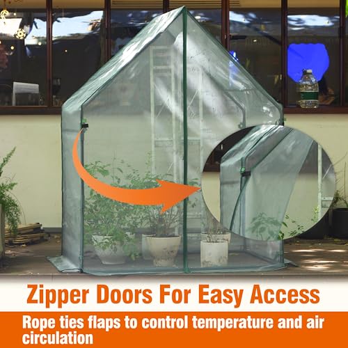 Gardzen Mini Greenhouse with Mesh Cover 36.2"(L) x53.3(W) x66.1(H) | Portable Outdoor Greenhouse, Enhanced Ventilation, Ideal for Spring, Summer & Fall - size: 36”(L) x53”(W) x66”(H)