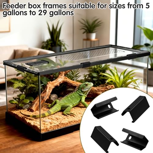 4Pcs Reptile Screen Tank Terrarium Lid Clips, Heavy Duty Terrarium Lid Cover for 5-29 Gallon Aquarium, Metal Escape Proof Lock Clip for Lizard Turtle Amphibian Enclosure Accessories
