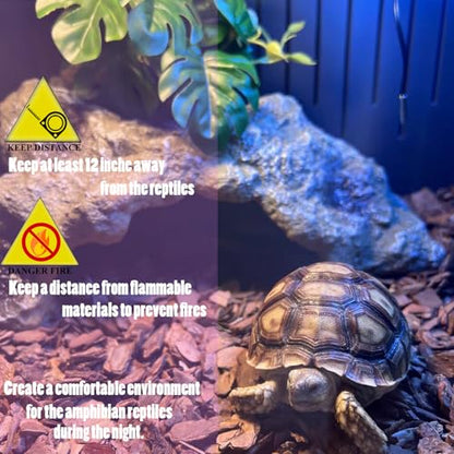 Reptile Heat Lamp 75W, Night Heat Bulb Simulate Nature Moonlight Purple Bulbs, Amphibians Basking Spot Light Bulb for Bearded Dragon, Gecko, Snake, Lizard and Turtle, E26 Base, 2 Pack