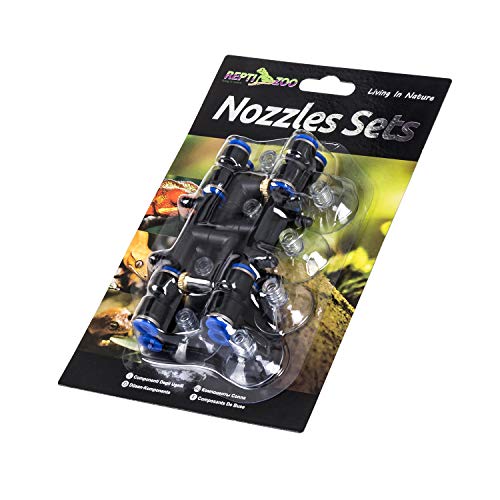 REPTI ZOO 4 Pieces Spray Nozzles Adjustable Fine Misting Water for Reptiles