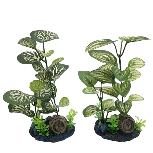 M2cbridge Artificial Fish Tank Plants Silk Aquarium Plastic Plant Aquatic Water Grass Foreground Decor(2PCS Grasses) - color: 2pcs Grasses
