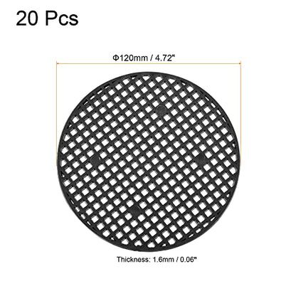 MECCANIXITY Flower Pot Hole Mesh Pad 4.7 Inch Bonsai Plant Bottom Round Plastic Soil Grid Screen Mat, Black Pack of 20 - size: 4.7"