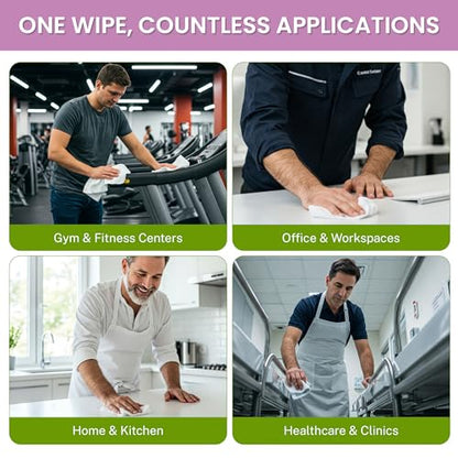 Zoom Active – 6,000 Total Wipes, 4 Rolls of 1,500 – Disinfecting Cleaning Wipes Bulk, Antibacterial Surface Wipes for Gym, Office & Commercial Use, Multi-Purpose Sanitizing Large Refill Rolls