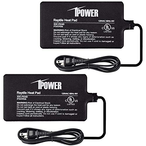 iPower 2-Pack 4 by 7-Inch Reptile Heating Pad Terrarium Heater Under Tank Heat Mat for Small Animals, Black - color: Black/2 Pack Heat Pad, size: 4" x 7"