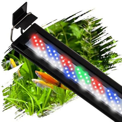 Led Aquarium Light, Full Spectrum Fish Tank Lights, 30 Inch Freshwater Fishtank Hood Lighting for Grow Fish, Plants, Adjustable from 24 to 30in - size: 24-30 IN