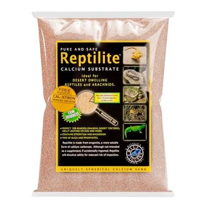Carib Sea Reptiles Calcium Substrate Sand - 20 lb - Desert Rose - Calcium-Rich Sand for Reptile Terrariums, Ideal for Desert Species & Healthy Habitat