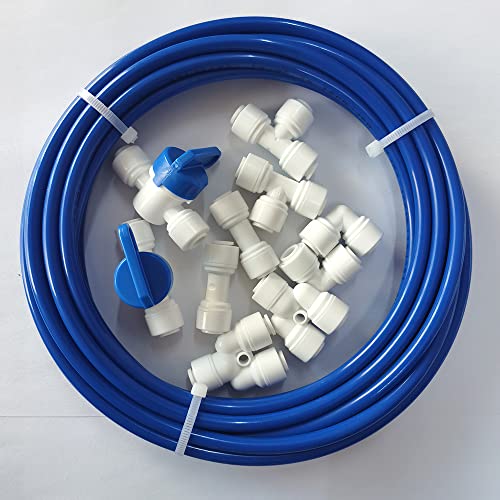 Malida 1/4 inch O.D. Length 32.8ft(10 meters) RO Water Tubing, Hose Pipe for RO Water purifiers System,+ 1/4 O.D quick connector 10pcs