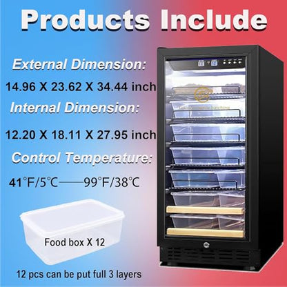 95L Large Reptile Automatic Incubator Cooling and Heating 41℉ to 100℉ 110V Reptile Egg Mute Hatchery Work for Reptiles - size: 95L