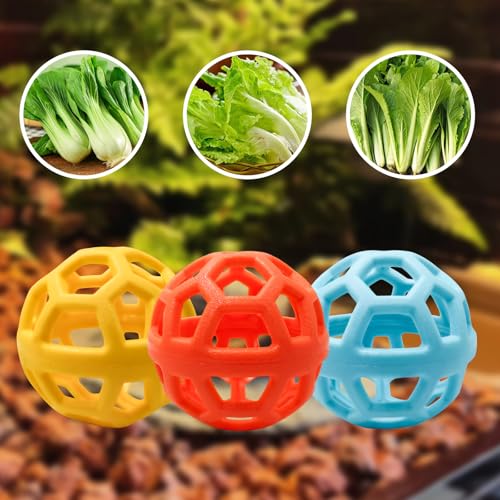 3 Pack Feeding Ball Toys for Tortoise, Tortoise Plastic Foraging Toy, Turtle Habitat Tank Accessories, Vegetable Supplier for Turtle