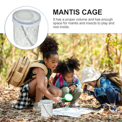 Plastic Reptile Feeding Box with Ventilation Holes, Easy to Mantis Breeder Cage for Small Crawling, Pet Supply Terrarium Container
