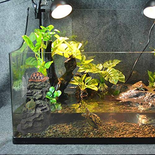 PINVNBY Basking Platform for Turtles Tortoise Dock Resin Resting Rock Reptile Habitat Climbing Ornament Floating Ledge Aquarium Decoration with 2 Pcs Suction Cups for Frogs, Newts,Lizard(3 Pcs) - color: 【Bronze】, size: 【M:8.2”Lx3.3”Wx3.1”H】