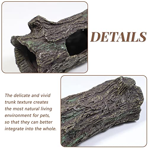 fazhongfa Reptile Hide Tree Trunk Lizard Snake Gecko Axolotl Spider Turtles Bearded Dragon Tank Accessories Large Hollow Log for Aquarium or Fish Tank Resin Wood Decorations Ornament - style: Style-2
