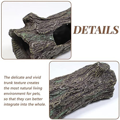 fazhongfa Reptile Hide Tree Trunk Lizard Snake Gecko Axolotl Spider Turtles Bearded Dragon Tank Accessories Large Hollow Log for Aquarium or Fish Tank Resin Wood Decorations Ornament - style: Style-2