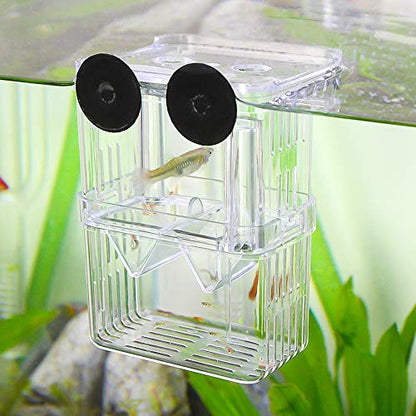 Aquarium Fish Breeder Box Plastic Fish Isolation Breeding Box Hatching Incubator Box for Baby Fishes Shrimp Clownfish Guppy - size: Medium