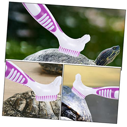 balacoo 2pcs Turtle Shell Cleaning Brush for Aquatic Turtle Double-Sided Aquarium Cleaning Tool Pet Supplies - color: Purple