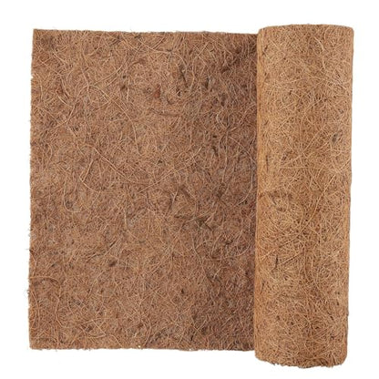 Natural Coconut Fiber Mat 20x100cm Cuttable Reptile Terrarium Liner Breathable Soil Cover for Hanging Baskets Vases Brown